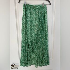 Green Floral Maxi Skirt